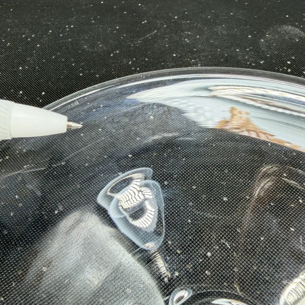 Crabtree & Evelyn Clear Glass Flared Vanity Dish Trinket Bowl 6 Inch Container